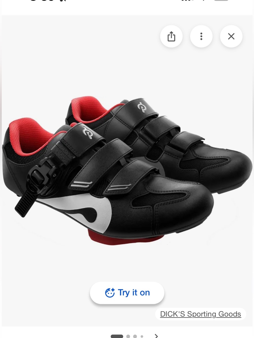 Peloton Black and Red Unisex Cycling Shoes with Velcro Straps, Size 43 - New!